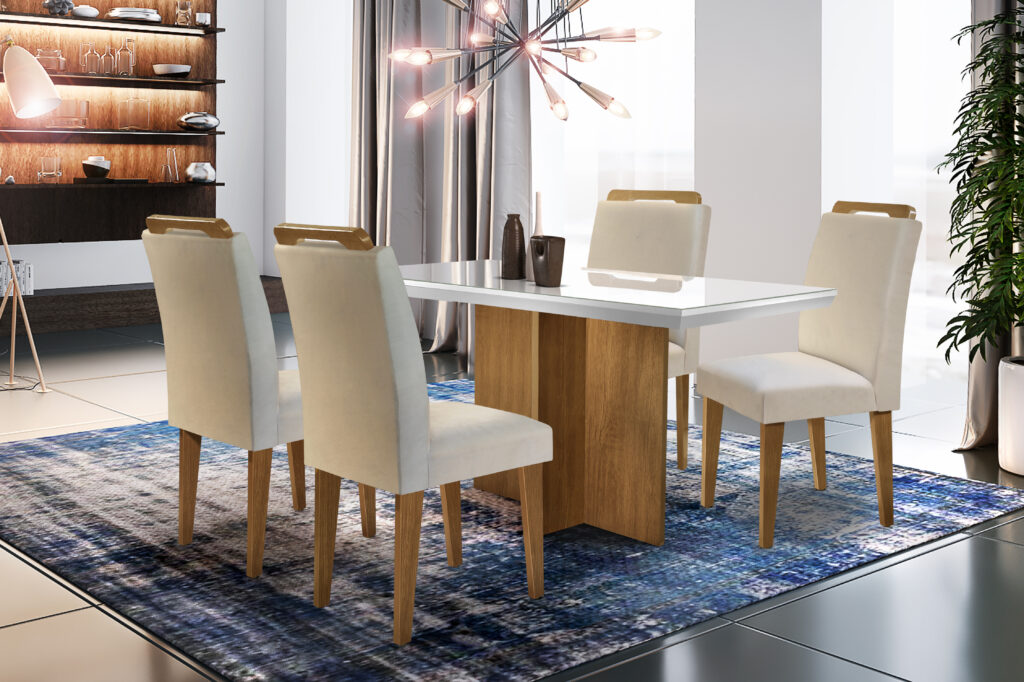 MESA BERLIM IMBUIA CAD ATHENAS VELUDO CREME