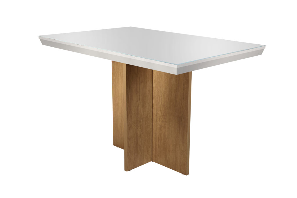 Mesa de Jantar Berlim Imbuia c/ 4 cadeiras Athenas Veludo Creme