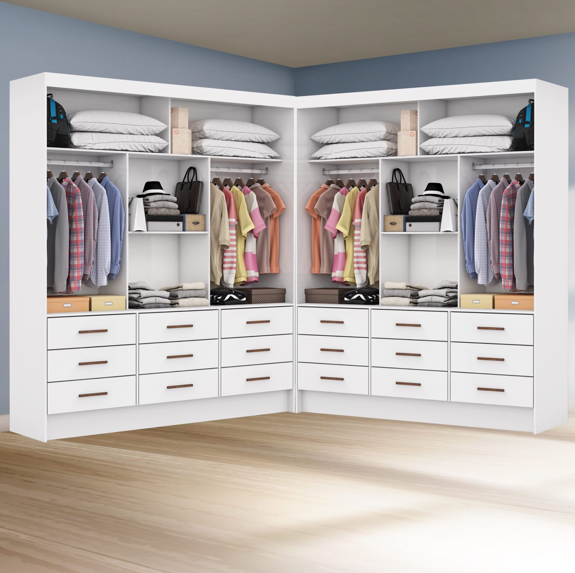 Closet 6 Portas 18 Gavetas Branco Asgard #MKY – Baronesa Móveis